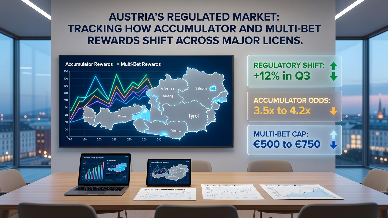 Comparison chart of multi-bet reward changes across Austrian licensed operators in 2026